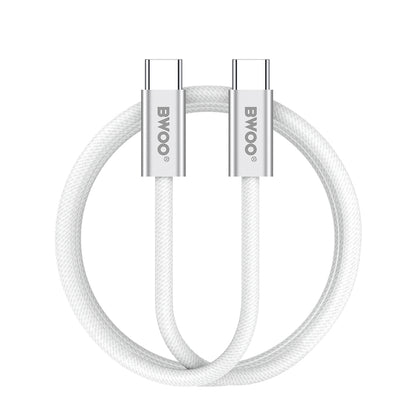 Cabo de Dados e Carregamento USB-C - USB-C BWOO BO-X317C, 240W, 1m, Branco