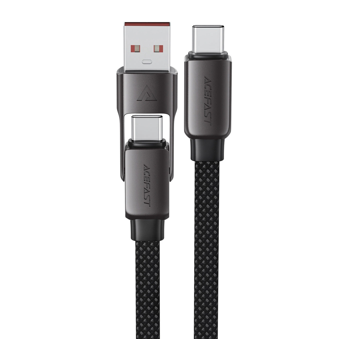 Cabo de Dados e Carregamento USB-C - USB-A / USB-C Acefast C13-05, 60W, 0.2m, Preto