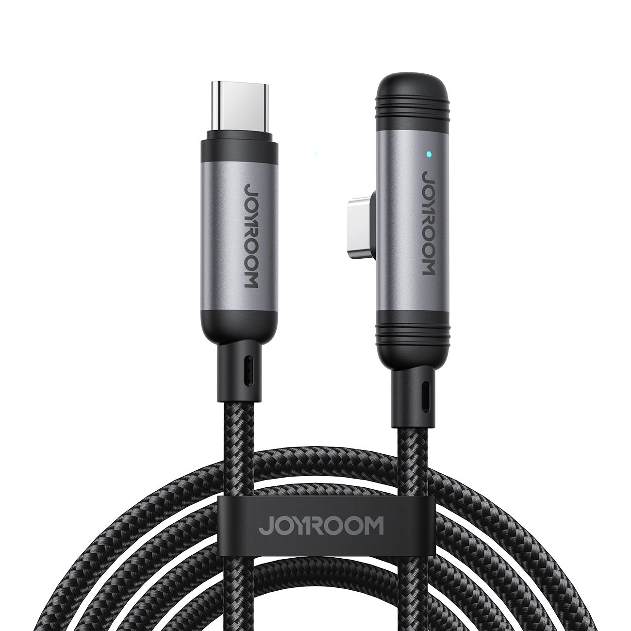 Cabo de Dados e Carregamento USB-C - USB-C Joyroom S-A56 EnjoyX Angled, 60W, 1.2m, Preto