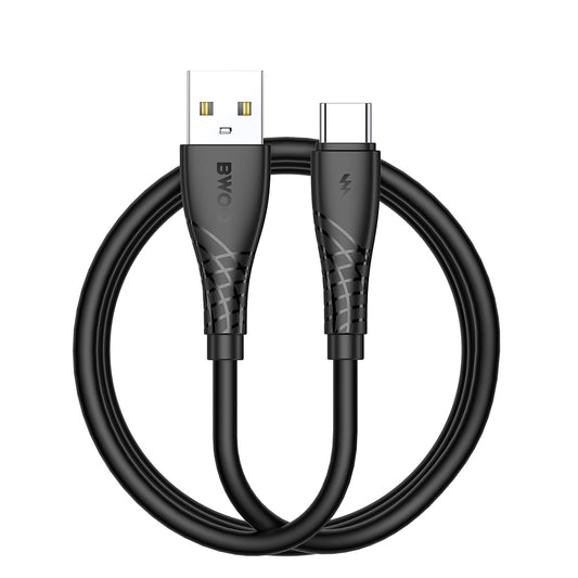 Cabo de Dados e Carregamento USB-A - USB-C BWOO BO-X318C, 27W, 1m, Preto