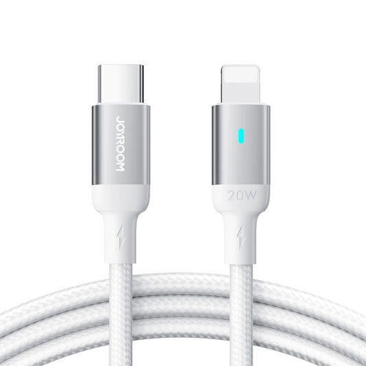 Cabo de Dados e Carregamento USB-C - Lightning Joyroom S-A10, 20W, 1.2m, Branco