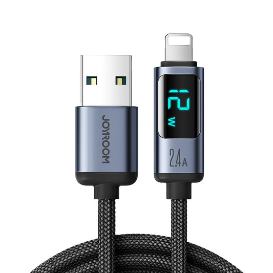 Cabo de Dados e Carregamento USB-A - Lightning Joyroom S-A16 Prism Display, 12W, 1.2m, Preto