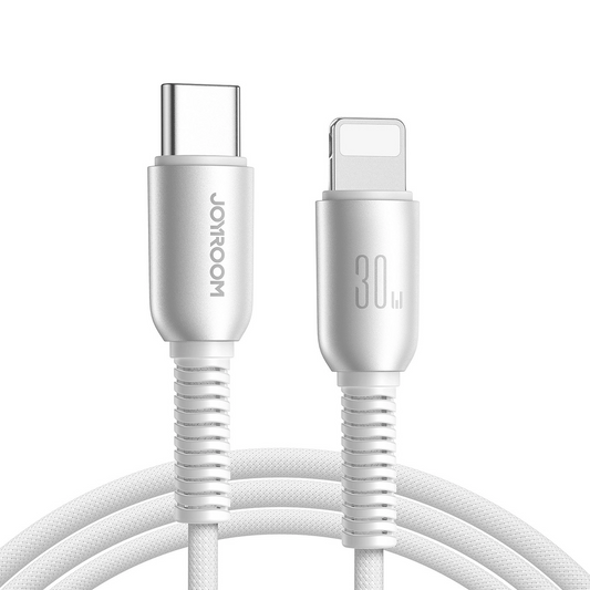 Cabo de Dados e Carregamento USB-C - Lightning Joyroom S-A51, 30W, 1.2m, Cinzento