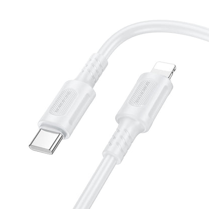 Cabo de Dados e Carregamento USB-C - Lightning Borofone BX111 Feliz, 27W, 1m, Branco