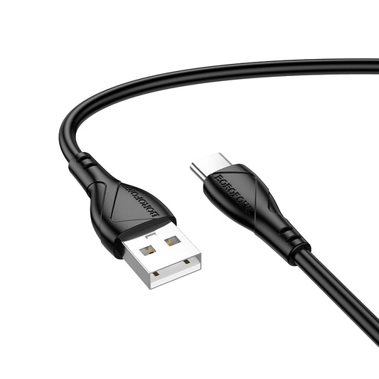 USB-A to USB-C Data and Charging Cable Borofone BX121 Energy, 18W, 1m, Black