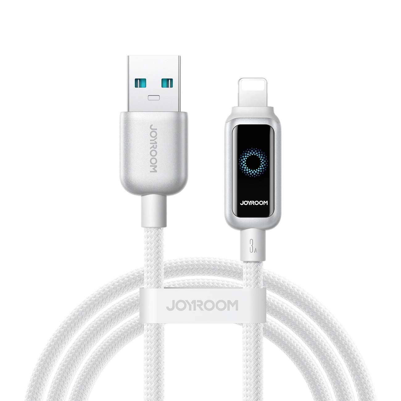 Cabo de Dados e Carregamento USB-A - Lightning Joyroom S-A55 StarFlight Display, 18W, 1.2m, Branco