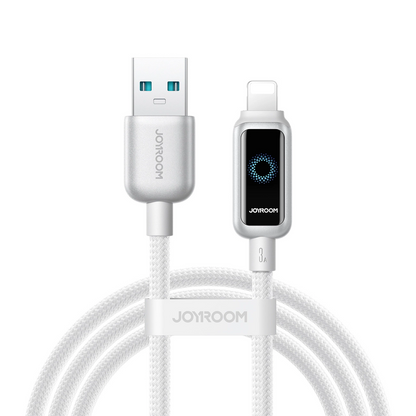 Cabo de Dados e Carregamento USB-A - Lightning Joyroom S-A55 StarFlight Display, 18W, 1.2m, Branco