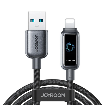 Cabo de Dados e Carregamento USB-A - Lightning Joyroom S-A55 StarFlight Display, 18W, 1.2m, Preto