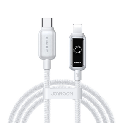 Cabo de Dados e Carregamento USB-C - Lightning Joyroom S-A55 StarFlight Display, 30W, 1.2m, Branco