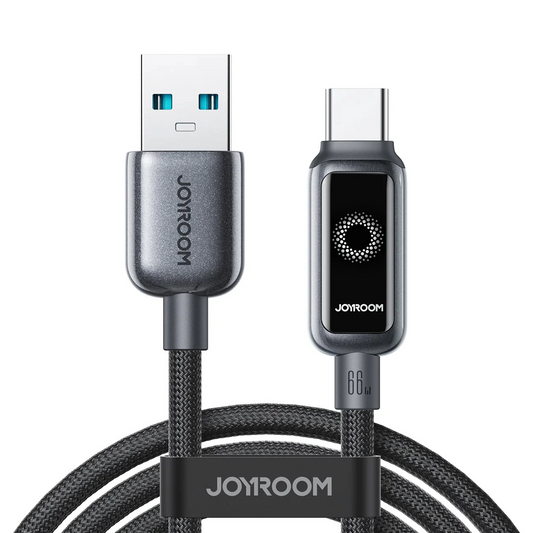 Cabo de Dados e Carregamento USB-A - USB-C Joyroom S-A55 StarFlight Display, 66W, 1.2m, Preto