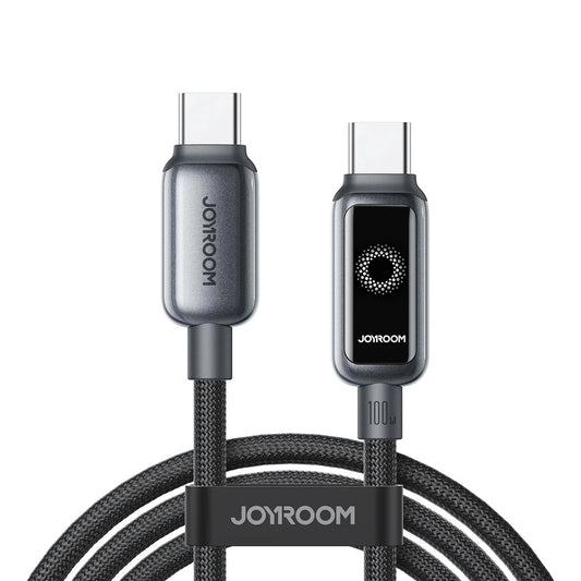 Cabo de Dados e Carregamento USB-C - USB-C Joyroom S-A55 StarFlight Display, 100W, 1.2m, Preto