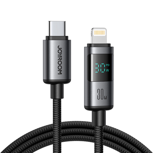 USB-C to Lightning Data and Charging Cable Joyroom S-A16 Pro Prism Display, 30W, 1.2m, Black