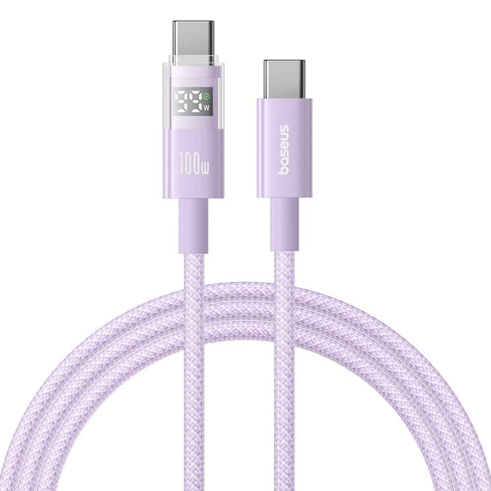 Cabo de Dados e Carregamento USB-C - USB-C Baseus Display 2, 100W, 1m, Roxo P10382702511-00