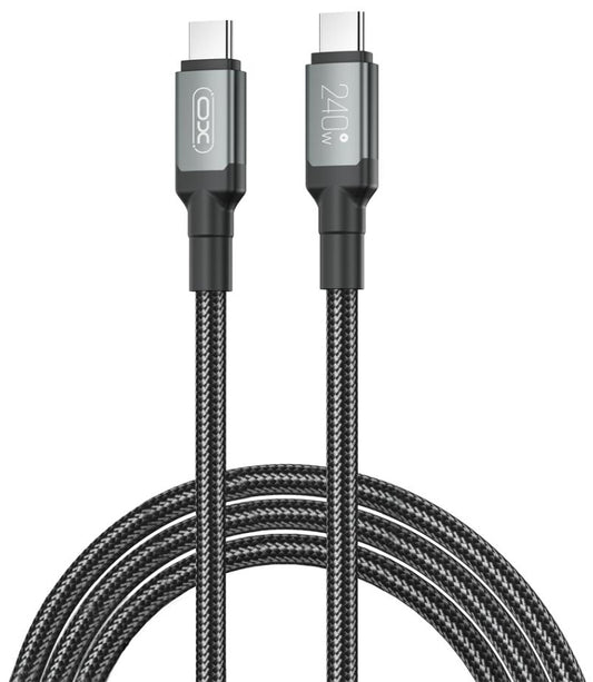 Cabo de Dados e Carregamento USB-C - USB-C XO Design NB-Q264B, 240W, 2m, Preto