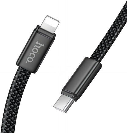 Cabo de Dados e Carregamento USB-C - Lightning HOCO X125, 30W, 1m, Preto