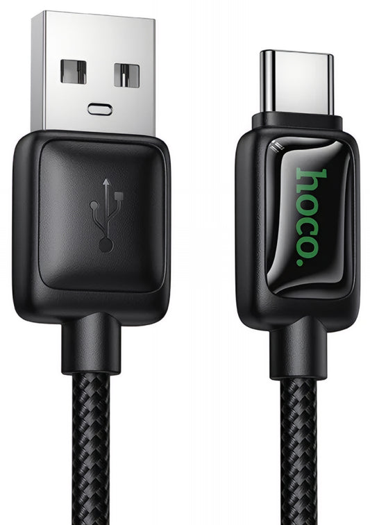 Cabo de Dados e Carregamento USB-A - USB-C HOCO U146, 36W, 1.2m, Preto