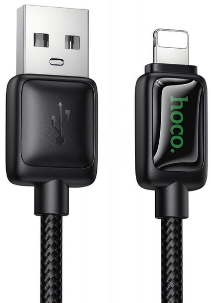 Cabo de Dados e Carregamento USB-A - Lightning HOCO U146, 12W, 1.2m, Preto