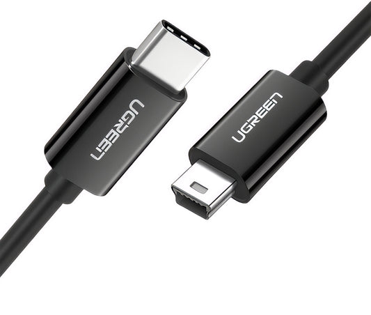 Cabo de Dados e Carregamento USB-C - miniUSB UGREEN US242, 18W, 1m, Preto
