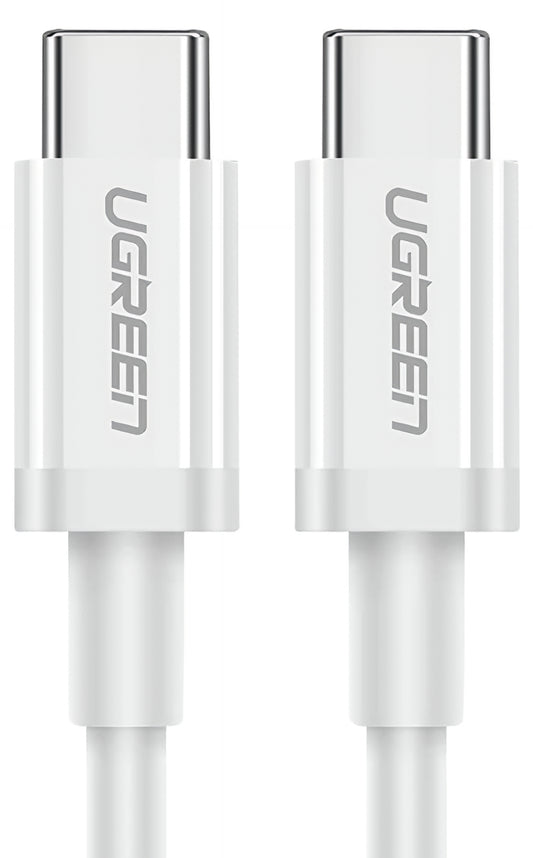 Cabo de Dados e Carregamento USB-C - USB-C UGREEN US264, 60W, 0.5m, Branco