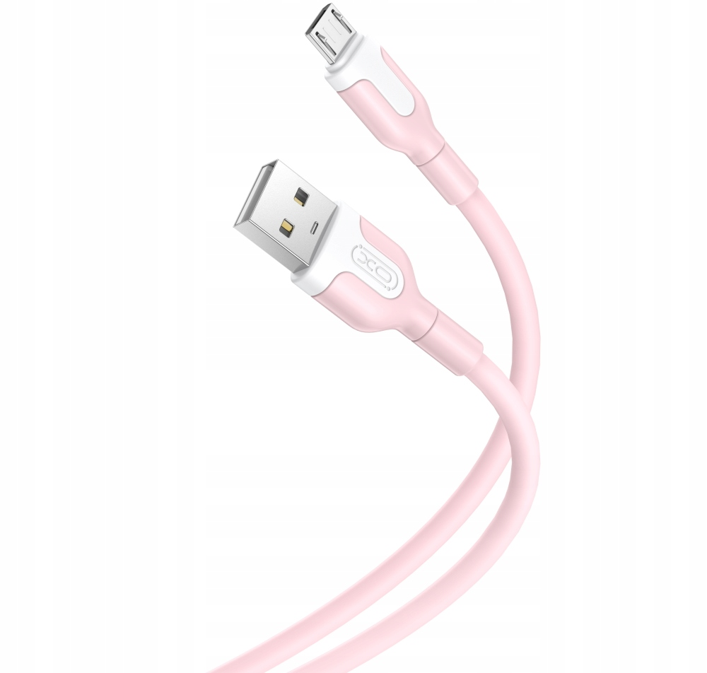 Cabo de Dados e Carregamento USB-A - microUSB XO Design NB212, 18W, 1m, Rosa