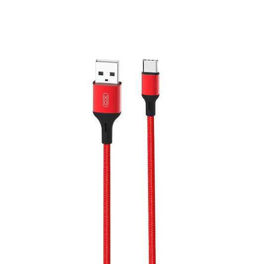 Cabo de Dados e Carregamento USB-A - USB-C XO Design NB143, 18W, 2m, Vermelho