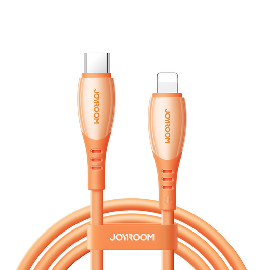 Cabo de Dados e Carregamento USB-C - Lightning Joyroom S-A59 Vibrant, 30W, 1.2m, Laranja