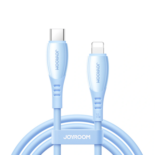 Cabo de Dados e Carregamento USB-C - Lightning Joyroom S-A59 Vibrant, 30W, 1.2m, Azul