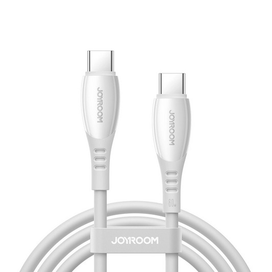 Cabo de Dados e Carregamento USB-C - USB-C Joyroom S-A59 Vibrant, 60W, 1.2m, Branco
