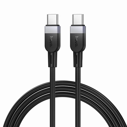 Cabo de Dados e Carregamento USB-C - USB-C HOCO X109, 60W, 1m, Preto
