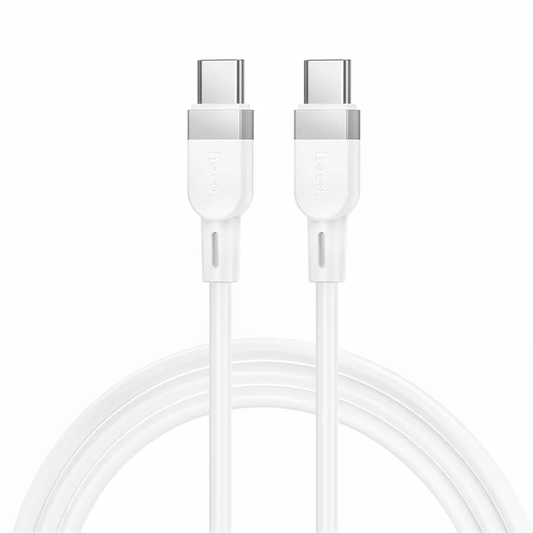 Cabo de Dados e Carregamento USB-C - USB-C HOCO X109, 60W, 1m, Branco