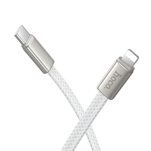 Cabo de Dados e Carregamento USB-C - Lightning HOCO X125, 30W, 1m, Branco