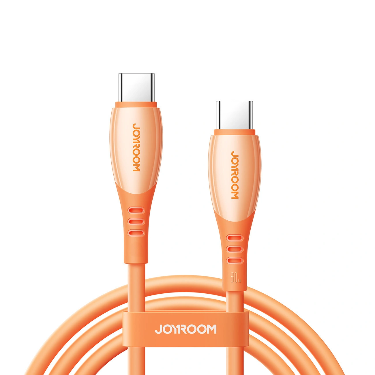 Cabo de Dados e Carregamento USB-C - USB-C Joyroom S-A59 Vibrant, 60W, 1.2m, Laranja