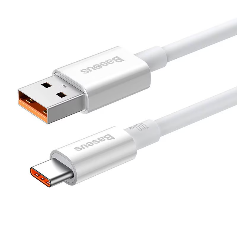 Cabo de Dados e Carregamento USB-A - USB-C Baseus Superior Series, 100W, 1m, Branco P10320102214-01