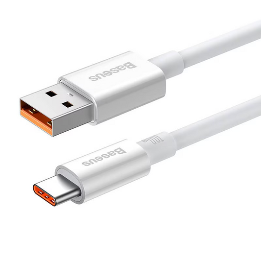 Cabo de Dados e Carregamento USB-A - USB-C Baseus Superior Series, 100W, 1m, Branco P10320102214-01
