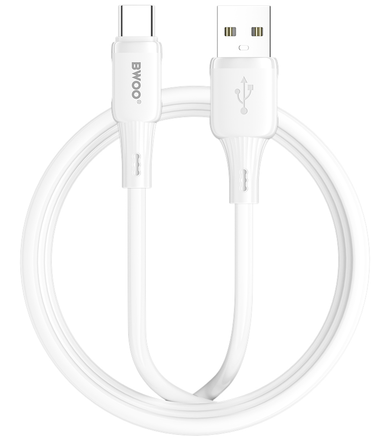 Cabo de Dados e Carregamento USB-A - USB-C BWOO X329C, 18W, 1m, Branco