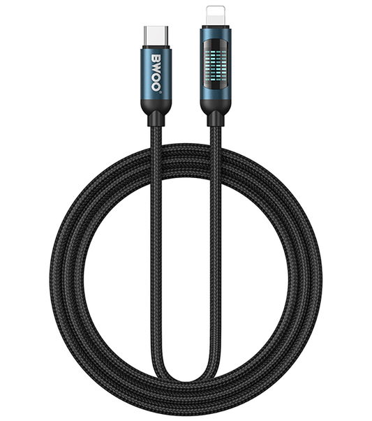Cabo de Dados e Carregamento USB-C - Lightning BWOO X305 Display, 27W, 1m, Preto