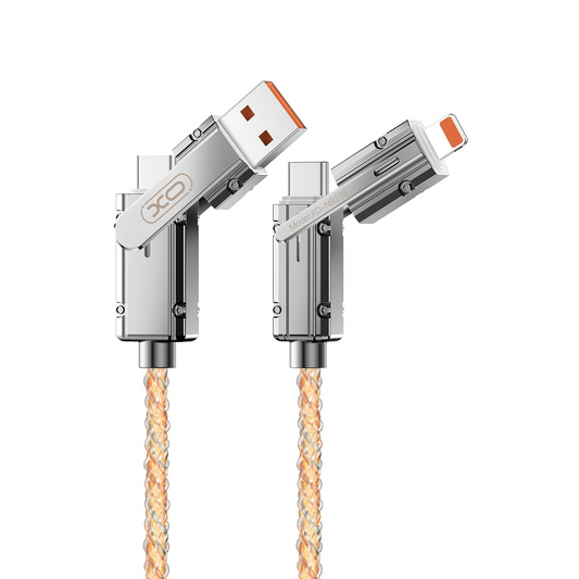 Cabo de Dados e Carregamento USB-C / USB-A - USB-C / Lightning XO Design NB276, 60W, 1m, Cinzento