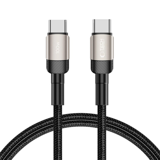 Cabo de Dados e Carregamento USB-C - USB-C Tech-Protect Ultraboost EVO, 100W, 1m, Prateado