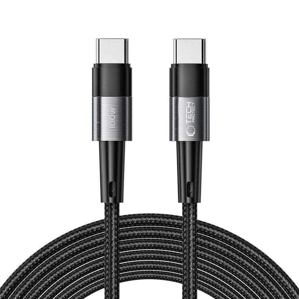 Cabo de Dados e Carregamento USB-C - USB-C Tech-Protect Ultraboost, 100W, 3m, Cinzento