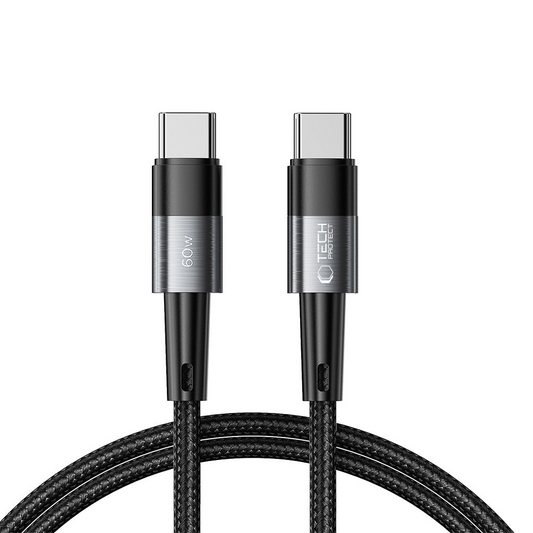 Cabo de Dados e Carregamento USB-C - USB-C Tech-Protect Ultraboost, 60W, 1m, Cinzento