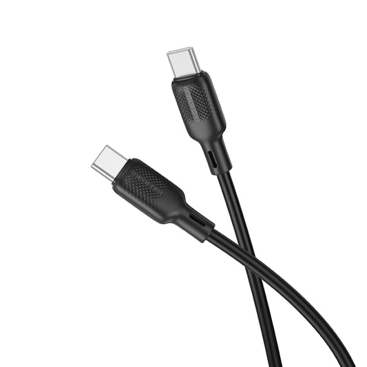 Cabo de Dados e Carregamento USB-C - USB-C Borofone BX113 Lenny, 60W, 1m, Preto