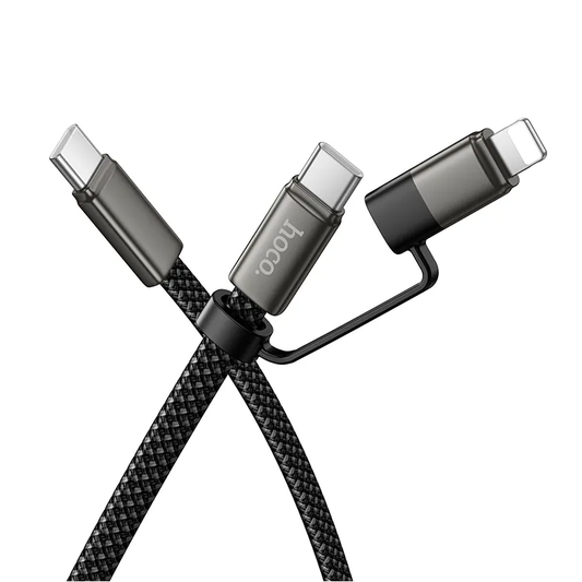 Cabo de Dados e Carregamento USB-C - Lightning / USB-C HOCO X125, 60W, 1m, Preto