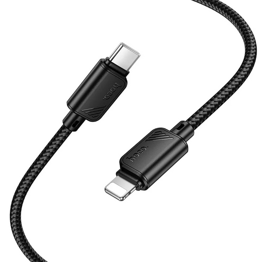 Cabo de Dados e Carregamento USB-C - Lightning HOCO X113, 27W, 1m, Preto