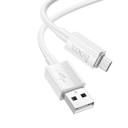 Cabo de Dados e Carregamento USB-A - microUSB HOCO X107, 18W, 1m, Branco