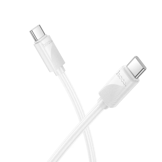 Cabo de Dados e Carregamento USB-C - USB-C HOCO X114, 60W, 1m, Branco