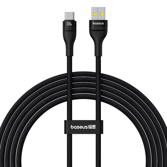 Cabo de Dados e Carregamento USB-A - USB-C Baseus Flash Series II, 100W, 2m, Preto P10311804111-01