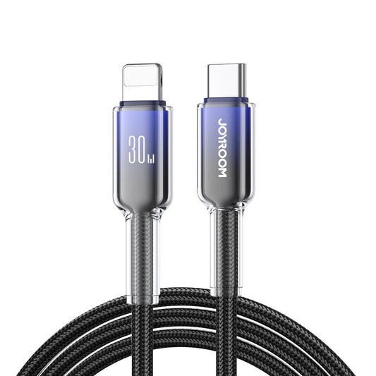 Cabo de Dados e Carregamento USB-C - Lightning Joyroom S-A42, 30W, 1,2m, Preto
