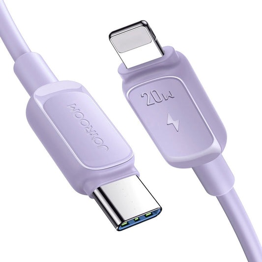 Cabo de Dados e Carregamento USB-C - Lightning Joyroom S-A14, 20W, 1,2m, Roxo