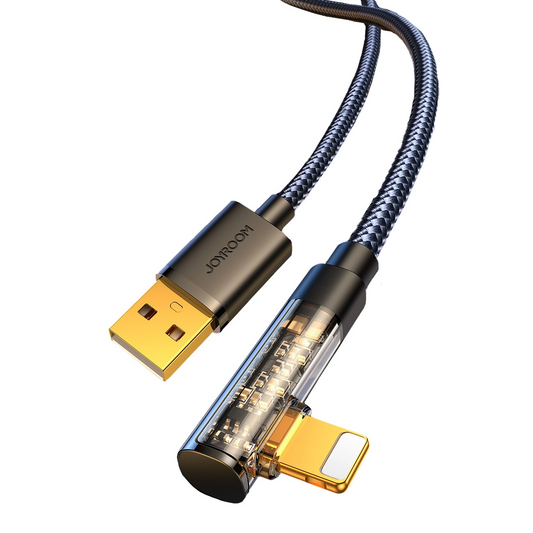 Cabo de Dados e Carregamento USB-A - Lightning Joyroom S-UL012A6 Angled, 18W, 1,2m, Preto
