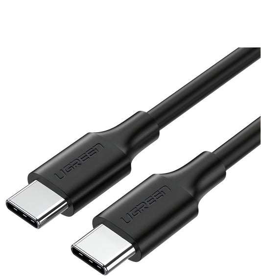Cabo de Dados e Carregamento USB-C - USB-C UGREEN US286, 60W, 0,5m, Preto
